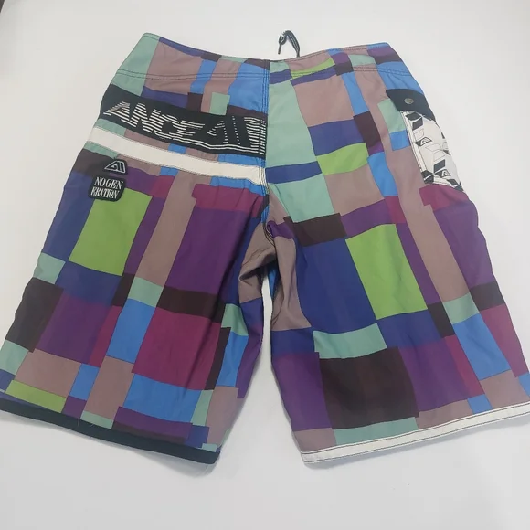 Multicolor Geometric Men's Swim Shorts Size 32 - Picture 6 of 10